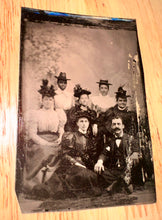 Load image into Gallery viewer, Antique Tintype Photo Friends incl African American Woman Lake Hopatcong NJ 1897
