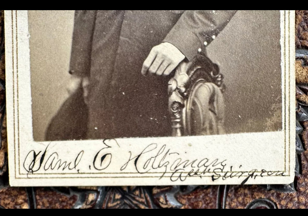 ID’d Civil War Surgeon 58th Indiana Infantry Samuel E. Holtzman Signed CDV Photo