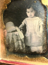 Load image into Gallery viewer, Sealed daguerreotype little boy with summer hat
