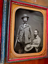 Load image into Gallery viewer, Excellent Half Plate Ambrotype by REHN of Two Men, One Holding Shotgun
