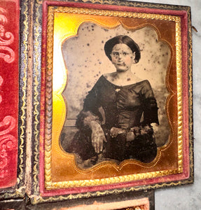 Small Lot, Two Ambrotypes in Cases, Woman & Girl