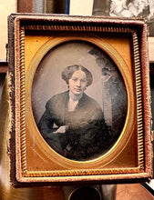 Load image into Gallery viewer, Pretty Woman in Mourning Dress By BROADBENT 1/6 Plate Daguerreotype
