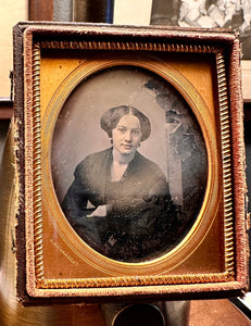 Pretty Woman in Mourning Dress By BROADBENT 1/6 Plate Daguerreotype