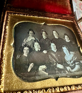 1/6 Daguerreotype Group of 8 Women and Girls 1850s