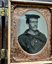Load image into Gallery viewer, Civil War Sailor Tintype in Union Case Maine Estate
