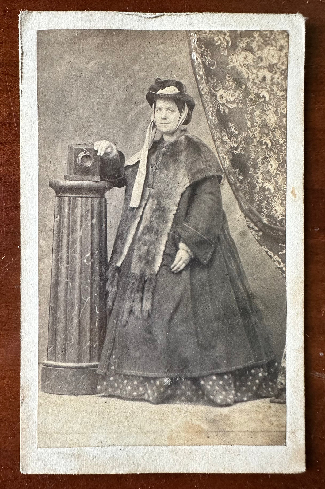 Woman Photographer with Camera 1860s CDV Photo Michigan Rare