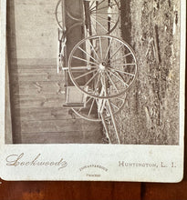 Load image into Gallery viewer, A Wagon for Sale Huntington, Long Island 1890s Cabinet Card

