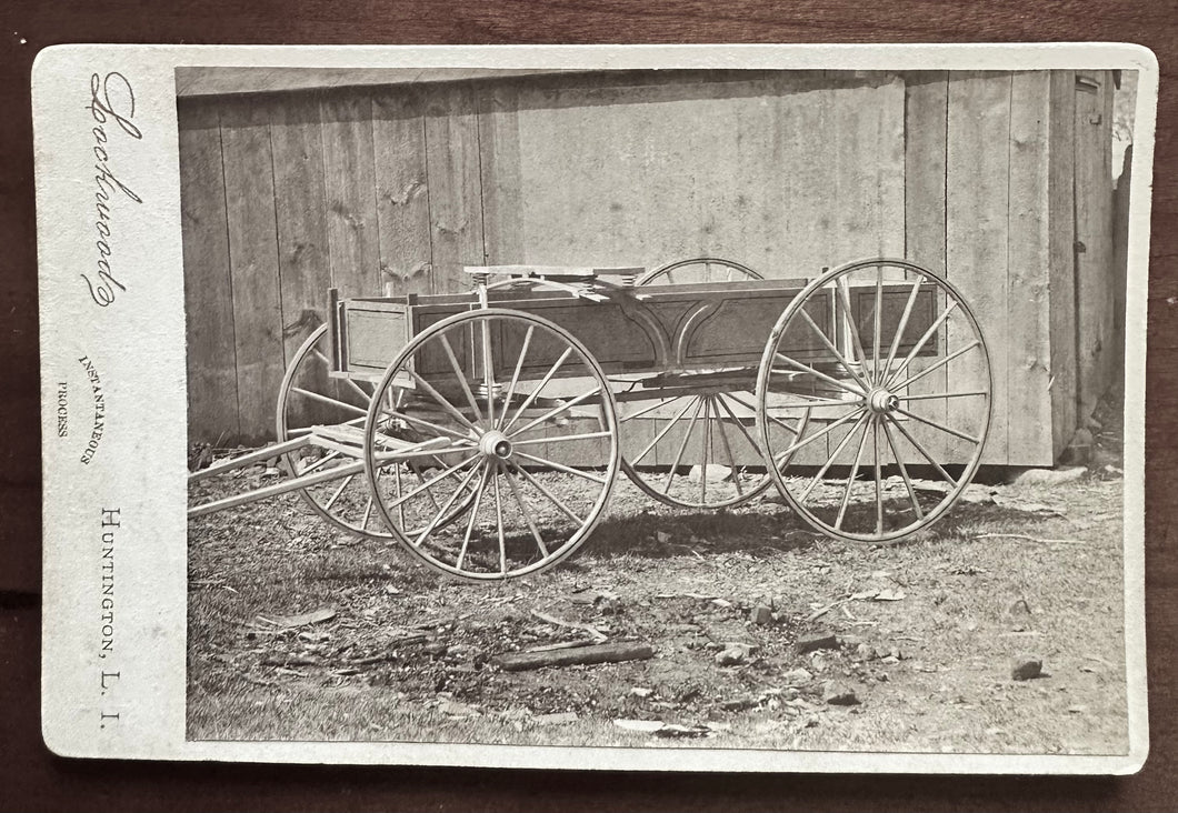 A Wagon for Sale Huntington, Long Island 1890s Cabinet Card