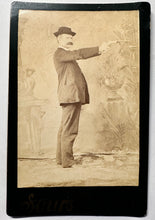 Load image into Gallery viewer, Missouri Dr. Henry Essig Aiming His Gun 1800s Cabinet Card Photo
