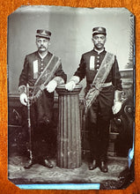 Load image into Gallery viewer, RARE Tintype Men in Fraternal / Masonic Regalia African American Man

