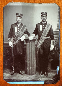 RARE Tintype Men in Fraternal / Masonic Regalia African American Man