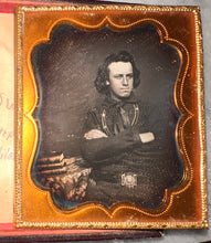 Load image into Gallery viewer, 1/6 Daguerreotype ID'd Man  California Miner Military Buckle Civil War Veteran
