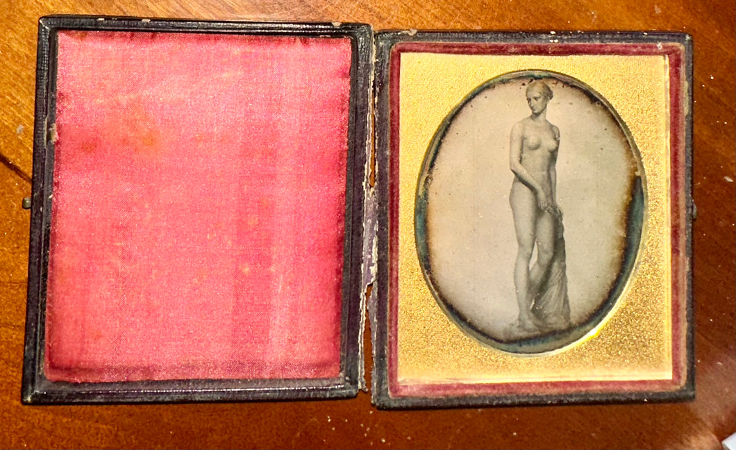1840s Daguerreotype Greek Slave Sculpture, Hiram Powers Antique Art Rare Photo