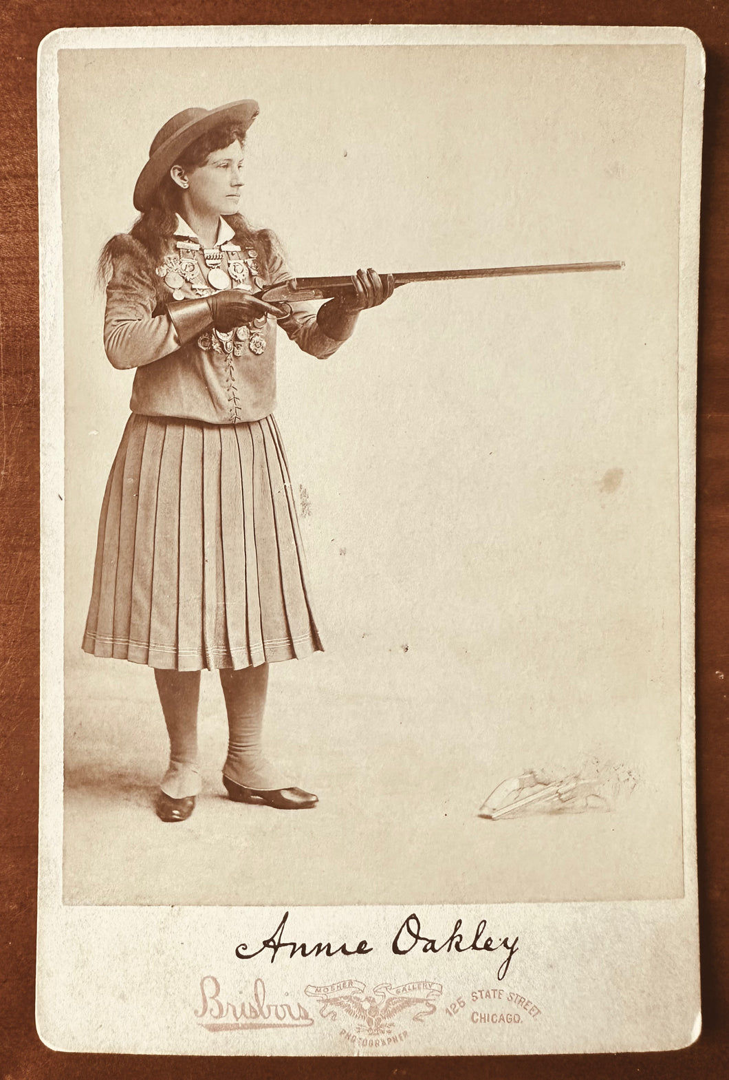 Autographed Cabinet Card of the Famous Annie Oakley