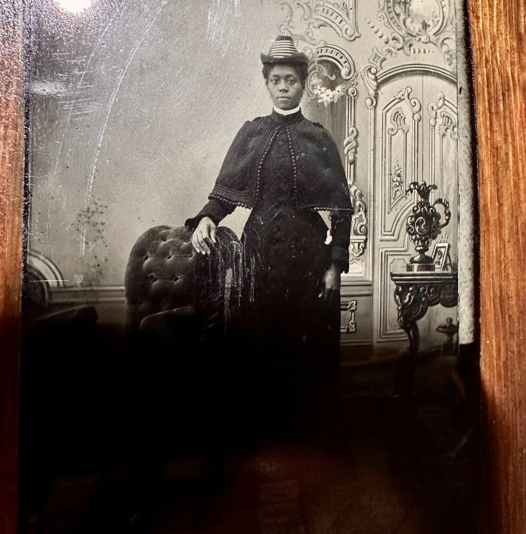 Antique 1800s Tintype Photo - African American Woman / Black Americana Rare VTG