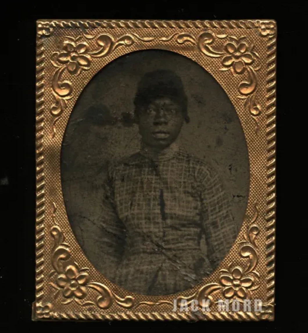 Miniature 1860s Tintype Photo Young African American Girl / Black Americana