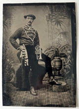 Load image into Gallery viewer, Large 7x5 Inch Tintype LYNN Massachusetts Musician - Parade Fireman?
