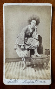 Excellent ID'd Sideshow Lady 1860s CDV Photo Rare Pose