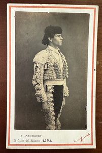 Rare NADAR CDV of Peruvian MATADOR Bullfighter Peru