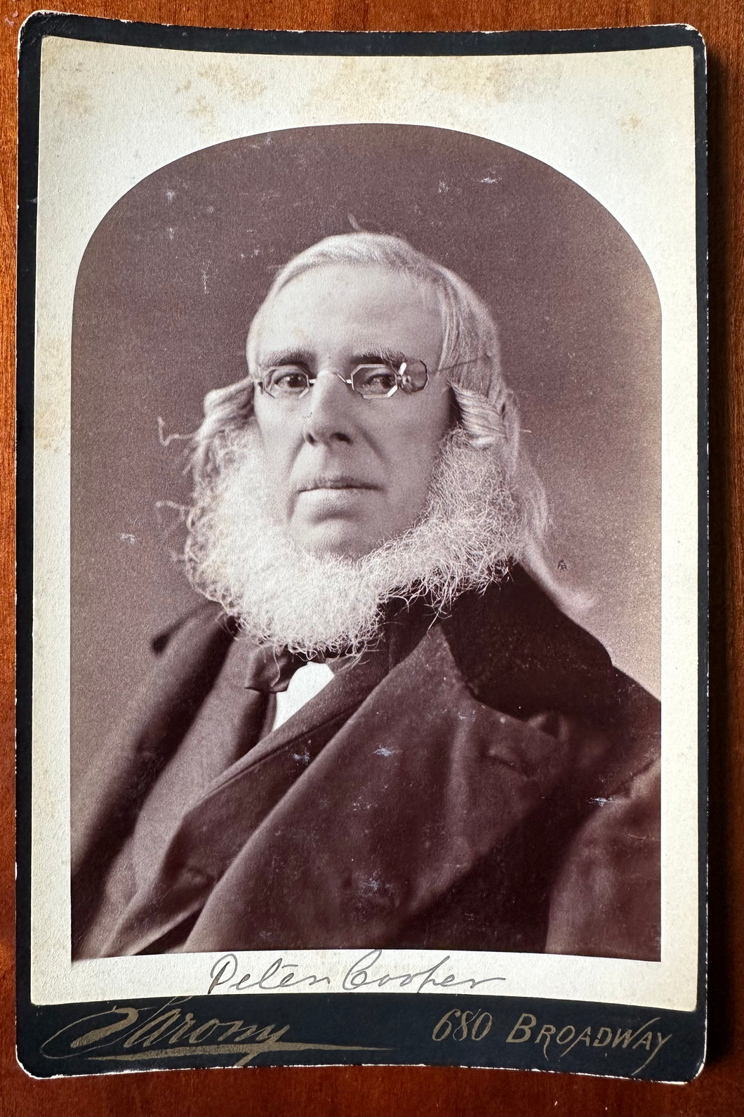 [ SARONY ] Cabinet Card of Industrialist PETER COOPER 1870s NYC