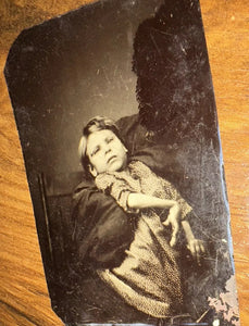 Rare Antique Tintype of a Disabled Child Cerebral Palsy Not Post Mortem