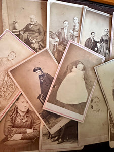 Lot of 21 Antique 1800s CDV Photo Men Women Children
