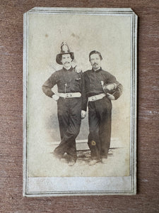 Civil War Era / 1860s CDV Photo of Two Firemen