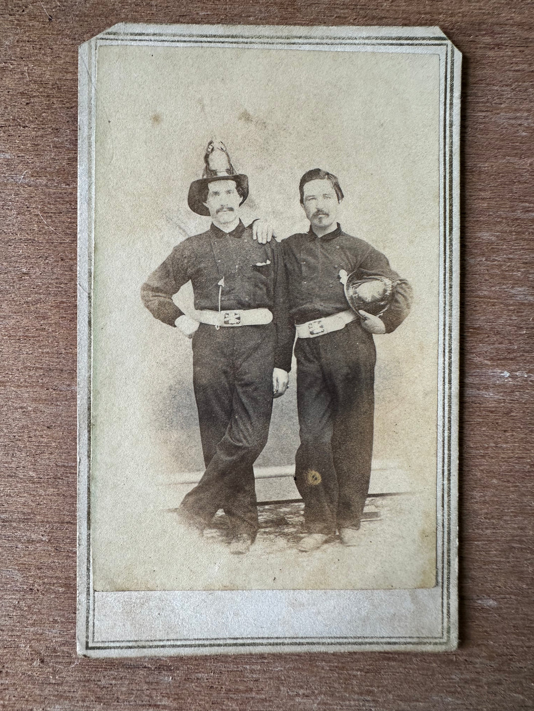 Civil War Era / 1860s CDV Photo of Two Firemen