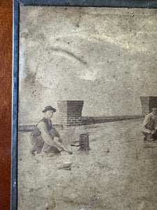 Interesting Occupational Cabinet Card of Roof Workers - RARE!