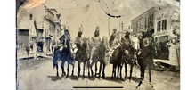 Load image into Gallery viewer, Rare Native Americans on Horseback Center of Town 1860s 1870s Tintype
