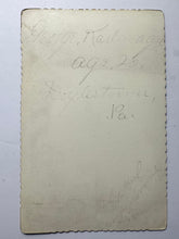 Load image into Gallery viewer, Tattooed Man Cabinet Card Dated Fourth of July 1891 "GEORGE KARLAVAGN"
