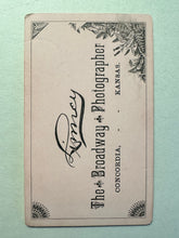 Load image into Gallery viewer, Pretty Teen Kansas Girl with Very Long Crimped Hair 1880s CDV Photo
