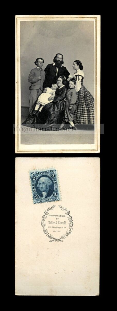 CDV Photo of The Hutchinson Family Singers / Civil War Tax Stamp 1860s Rare