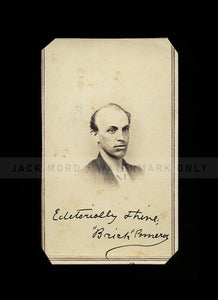 RARE Clean Shaven Marcus Pomeroy Anti Lincoln Copperhead SIGNED 1860s CDV Photo