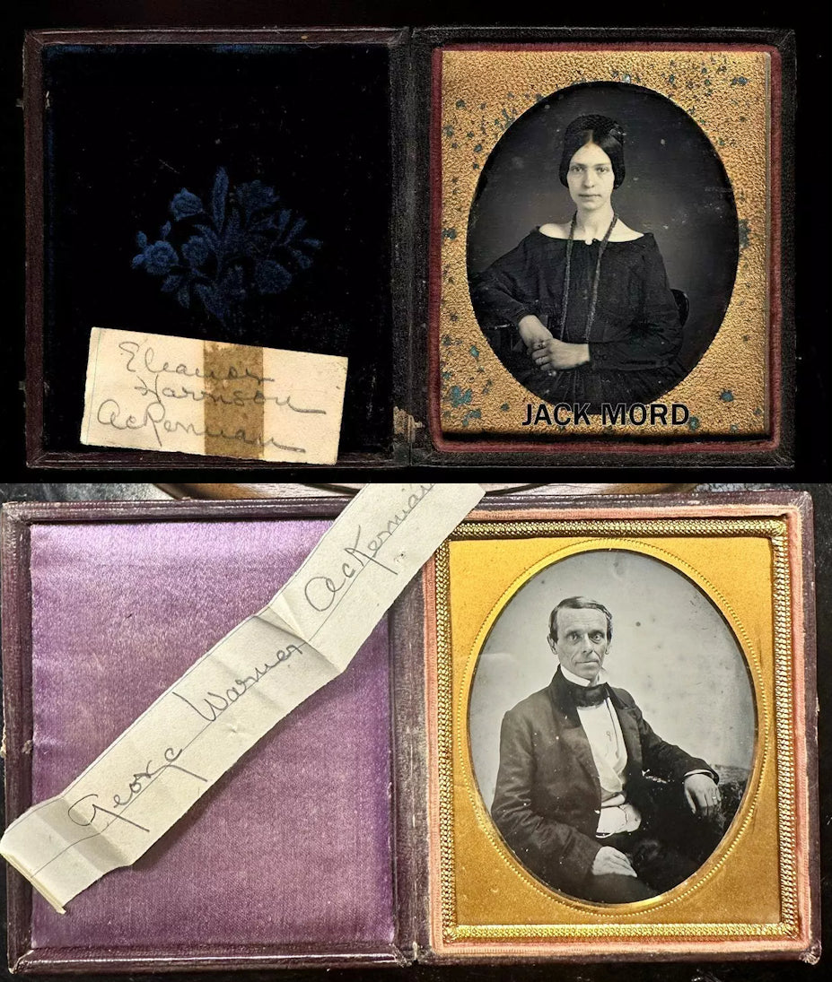 ID'd Husband & Wife Lot 1840s Daguerreotype & Ambrotype Mourning