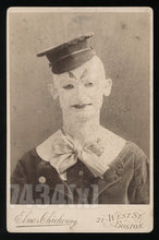 Load image into Gallery viewer, Antique Photo Super Creepy Clown 1890s Photo GEORGE L. FOX? Rare
