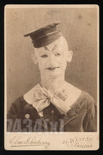 Load image into Gallery viewer, Antique Photo Super Creepy Clown 1890s Photograph Boston Photographer
