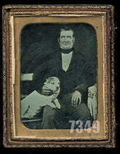 Load image into Gallery viewer, 1/4 Daguerreotype ID&#39;d Man &amp; Dog Dated 1854 Oakville Canada Photographer
