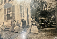 Load image into Gallery viewer, Full Plate Tintype People Outside in Front of House 1870s
