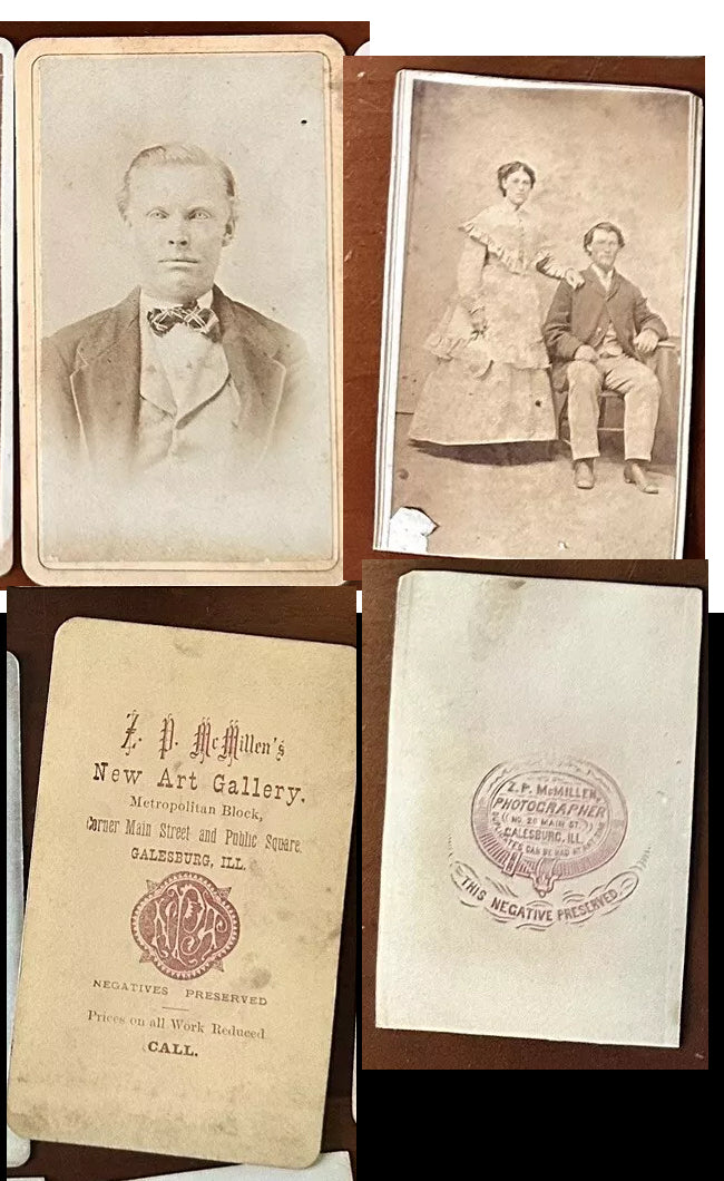 Two CDVs by Z.P. McMillen, Galesburg, Illinois
