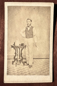 Painter with Paint Can & Brush, 1860s CDV Photo