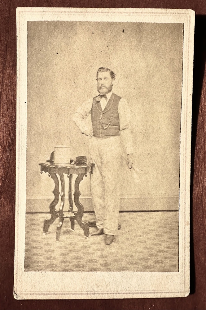 Painter with Paint Can & Brush, 1860s CDV Photo