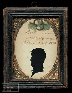 Silhouette & Hair Memorial in Frame 1830s / 1860s
