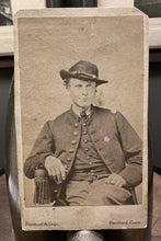 Load image into Gallery viewer, ORIGINAL CDV PHOTO CIVIL WAR SOLDIER WEARING CORPS BADGE + 1860S TAX STAMP
