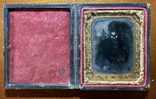 Load image into Gallery viewer, Unusual Creepy Decayed Shadow Man Antique Tintype Photo 1860s Abstract Devil
