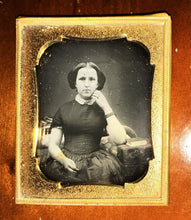 Load image into Gallery viewer, SEALED 1840S 50s DAGUERREOTYPE PHOTO PRETTY WOMAN WEARING HAIR BRACELET MEMORIAL
