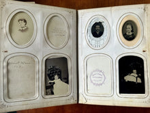 Load image into Gallery viewer, Large Leather Album with Civil War Soldiers ID'd 1860s CDV Tintype Photo
