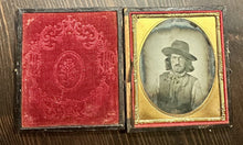 Load image into Gallery viewer, 1850s Ambrotype of a Mean Looking Gold Rush Miner Found @ Gridley California
