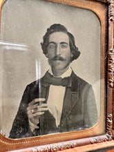 Load image into Gallery viewer, AMBROTYPE HANDSOME CIGAR SMOKING SOUTHERN MAN LOUISIANA 1850s

