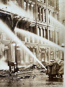Original Firefighting Photo TAGGART BLOCK Fire Watertown New York 1919 Rare